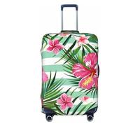Helhappy Funda para equipaje de viaje, protector de maleta, romántico, rojo y rosa, con estampado sexy, lavable, elastano, elástico, para equipaje, 45,7 a 81,3 cm, Hojas tropicales, M
