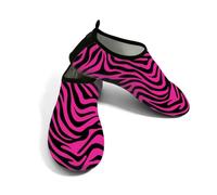 Helhappy Water Shoes - Calcetines acuáticos de secado rápido para hombre y mujer, Estampado de cebra rosa y negro, 40/40.5 EU
