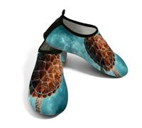 Helhappy Water Shoes - Calcetines acuáticos de secado rápido para hombre y mujer, Tortuga marina nada sobre el arrecife oceánico, 42.5/43 EU