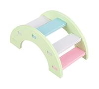 Helhom Plaza de Madera Bridge Rainbow Sesw, Hamster Toy Fun Activity Cage para pequeñas Mascotas Conejillo de Indias, Madera Verde Rosa 12 cm (Verde)