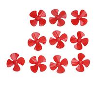 Hélice de plástico, accesorios giratorios de 4 aspas con agujero de 2 mm para manualidades de juguetes (rojo)