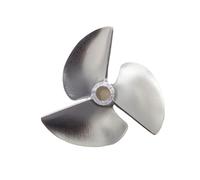 Hélice for Barco Modelo RC, Aluminio CNC, 3 Palas, Varios tamaños, Paso 1.4, zurda, Color Plateado(40mm-4.76mm)