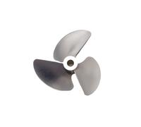 Hélice for Barco RC, Aluminio CNC, 3 Palas, diámetro de 48-52 mm, Eje de 4,76 mm, for Zurdos, 1 Pieza, Color Plateado(48mm-4.76mm)
