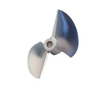 Hélice for Barco RC, lancha rápida, 2 Palas, Aluminio CNC, aleación 7075, Mano Derecha, Color Plateado(30mm-3.18mm)