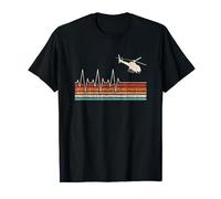 Helicopter Heartbeat Helicopter Pilot Heart Rate Heart Camiseta