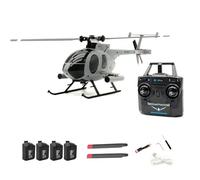 Helicóptero a control remoto C184 MD500 para adultos, 2.4 G, 4 canales, control de altitud, giroscopio, control de altitud, helicóptero RC con luces LED, sensor óptico y transmisor mejorado - RTF