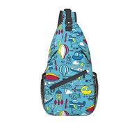 Helicóptero de avión Rocket Sling Bag, Chest Bag Daypack, Crossbody Sling Mochila para Viajes Deportes Correr Senderismo