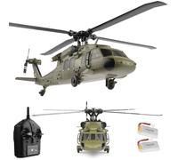 Helicóptero de control remoto K170 verde motor sin escobillas helicóptero de control remoto de una sola ala alerón libre 4CH giroscopio de 6 ejes altitud vuelo estacionario 2 baterías (verde) apto