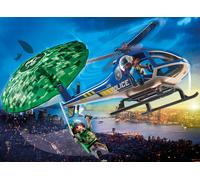 Helicóptero de Policía Playmobil con Paracaídas y Figuras