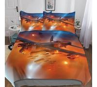 Helicóptero Funda de Nórdica 220x240 Impresión 3D Guerra 3 Piezas Juego de Cama Funda Nórdica Suave Microfibra con Cierre Cremallera y 2 Fundas Almohada 50x75 h-1384