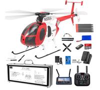 Helicóptero inteligente F119S MD500 RC para adultos helicóptero con control remoto de 6 canales con flujo óptico motores coaxiales sin escobillas dobles Regalo para entusiastas RTF(Red,With camera)