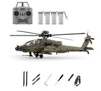 Helicóptero RC 1/48 2.4G 6CH C170 AH-64D Flybarless con motor sin escobillas, posicionamiento de flujo óptico y retención de altitud TOF, vuelo invertido de una tecla, aficionado al vuelo en