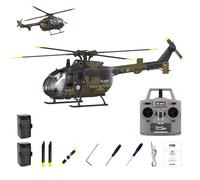 Helicóptero RC ERA C180 BO-105 sin escobillas 6 canales giroscopio de 6 ejes flujo óptico mantenimiento de altitud despegue con un solo botón y vuelo invertido para adultos y principiantes(Camouflage)