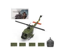 Helicóptero RC para adultos, F07 UH-1 Huey helicóptero a control remoto a escala 1/34 con diseño militar realista, giroscopio de 6 ejes, estabilidad Flybarless, posicionamiento de flujo óptico, 4