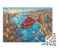 Helicóptero retrofuturista Puzzle 1000 Piezas Adultos Y Niños,Anti-estrés,Premium,Cartón Arte Abstracto,Rompecabezas,Deco Pared,Regalo Ideal,14 Años+,Relax,Desafío,Reto,Educativo 70x50cm
