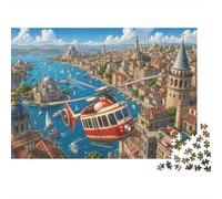 Helicóptero retrofuturista Puzzle 1000 Piezas Adultos Y Niños,Anti-estrés,Reto,14 Años+,Deco Pared,Regalo Ideal,Premium,Cartón,Rompecabezas,Relax,Desafío,Educativo 52x38cm