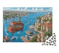 Helicóptero retrofuturista Puzzle 1000 Piezas Adultos Y Niños,Desafío,14 Años+,Deco Pared,Regalo Ideal,Premium,Cartón,Rompecabezas,Anti-estrés,Educativo,Reto,Relax 70x50cm