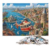 Helicóptero retrofuturista Puzzle De Madera 1000 Piezas Adultos Y Niños,Madera,Deco Pared,Regalo Ideal,Desafío,Rompecabezas,14 Años+,Anti-estrés,Relax,Reto,Educativo (75x50cm)