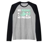 Helicóptero sin Pista No Hay Problema Camiseta Manga Raglan