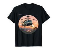 Helicóptero UH-1 Huey Vintage Sunset Vietnam Chopper Camiseta