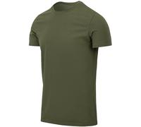 Helikon Camiseta Slim Hombre Casual Manga Corta Atlético Sencillo Verde Aceituna