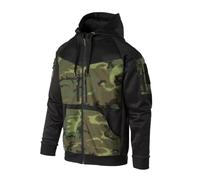Helikon-Tex Sudadera con capucha Rogue - Cremallera completa, Negro/Erdl, Large
