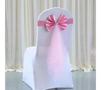 Helilyco 10 bandas elásticas para sillas con lazo y hebilla, decoración de banquetes de boda, fiesta, hotel, se adapta a respaldos de sillas de 83 a 93 cm, malla de tela compuesta, color azul