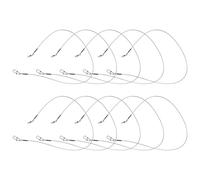 Helilyco 10 líderes de pesca de fluorocarbono con giro rápido, resistencia de prueba de 7 kg a 18 kg, invisible para alambre de carbono suave para agua salada y agua dulce