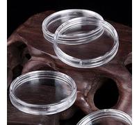 Helilyco 100 unidades transparentes de 38 mm para cápsulas redondas de almacenamiento de monedas de plástico con diseño fácil de abrir para coleccionistas, paquete de 100 unidades