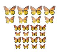 Helilyco 24 piezas para decoración de mariposas monarcas, decoración del hogar, fiesta, manualidades, plástico, alas flexibles, 4 tamaños