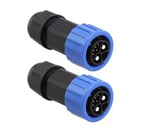 Helilyco 2PCS M23 Series 8Pin Conector de alimentación 50A 500V IP67 nominal 2+1+5 Configuración macho hembra Aplicaciones industriales de alta corriente (B)