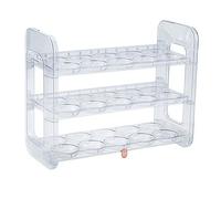 Helilyco 3 niveles para contenedor de huevos para refrigerador, capacidad de 30 huevos, PET transparente + bandeja organizadora de polipropileno, almacenamiento apilable de cocina