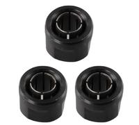 Helilyco 3 tuercas de pinza negras de 1/2 pulgada para enrutador de inmersión, agujero central de 12,7 mm, pieza de repuesto para enrutador 3612