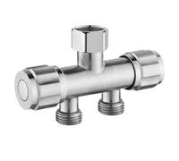 Helilyco 304 - Grifo de lavadora de acero inoxidable con doble mango, válvula de disco de goteo, conexión G1/2 y para uso en lavadora