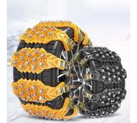 Helilyco 4 cadenas de nieve para neumáticos de coche, para TPU y acero, antideslizantes, con hebillas ajustables, hielo, barro y conducción todoterreno, amarillo y negro, 40 x 50 cm