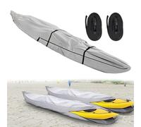 Helilyco 420D - Cubierta impermeable para kayak, canoa de pesca, cubierta de barco UV con bolsa de almacenamiento, gris, 3 m