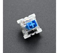 Helilyco 50 interruptores táctiles de teclado para teclados mecánicos estilo MX, montaje en placa de 3 pines, prelubricados con carcasa azul transparente para juegos de escritura suave