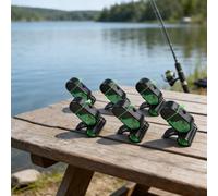 Helilyco 6 alarmas electrónicas de pesca con clip, zumbador de 80 dB e indicador LED para pesca nocturna, diseño de desgaste