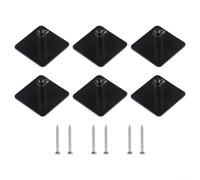 Helilyco 6 soportes para batidora de soporte, soporte de montaje en pared para batidor de borde flexible, batidor plano, gancho de masa, látigo de alambre, ABS negro