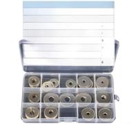 Helilyco 75 piezas 304 para acero inoxidable para plano para arandelas surtidas, kit de arandelas de metal M5 M6 M8, juego de accesorios a prueba de óxido con estuche organizador
