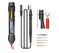 Helilyco A3006 - Multímetro digital con bolígrafo 2 en 1, comprobador de voltaje con detección NCV, pantalla retroiluminada y linterna, color negro