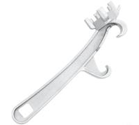 Helilyco Abridor de llaves de aleación de aluminio plateado de 45 mm para diseño de doble cabeza para cubos de pintura de tambor de aceite de plástico y metal, agarre antideslizante (ligero)