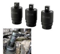 Helilyco Adaptador de par que convierte la unidad de trinquete de 3/8 pulgadas a 25/35/40 Nm, llave de filtro de aceite de acero, latas de plástico y aluminio, compatible con enchufes de 21 mm
