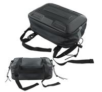 Helilyco Bolsa de almacenamiento eléctrica de PVC para bicicleta, 5,5 L, liberación rápida para asiento, impermeable, marco delantero, alforja para motocicleta y bicicleta eléctrica, color negro