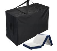 Helilyco Bolsa de almacenamiento plegable impermeable para colchón, funda de tela Oxford a prueba de polvo con asas para viajes y hogar, funda organizadora para ahorrar espacio, color negro