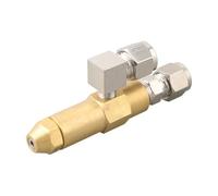 Helilyco Boquilla de quemador de aceite residual de acero inoxidable de latón, 916 pulgadas, orificio de 10 mm, atomización de aire para combustible pesado, oro plateado