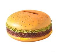 Helilyco Caja de pañuelos de resina en forma de hamburguesa decorativa modelo de pan de comida falsa para el hogar, la oficina y el coche, color amarillo