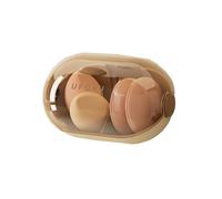 Helilyco Caja organizadora de maquillaje montada en la pared, almacenamiento de cosméticos, montaje sin taladro, tapa a prueba de polvo, base hueca transpirable, PET/para material de polipropileno