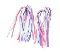 Helilyco Colorido para manubrio de borlas de bicicleta, serpentinas elásticas ligeras para decoración de bicicletas y scooters, inserto para la mayoría de bicicletas infantiles, azul blanco (morado