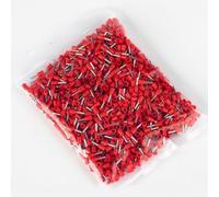 Helilyco Conectores de terminal de crimpado aislados de 0,5 mm2 para AWG #22, terminales tubulares de alambre de cobre para uso marino y automotriz, 1000 unidades, color rojo